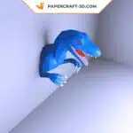 Velociraptor origami papercraft, view 6
