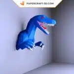 Velociraptor origami papercraft, view 7