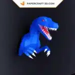Velociraptor origami papercraft, view 8