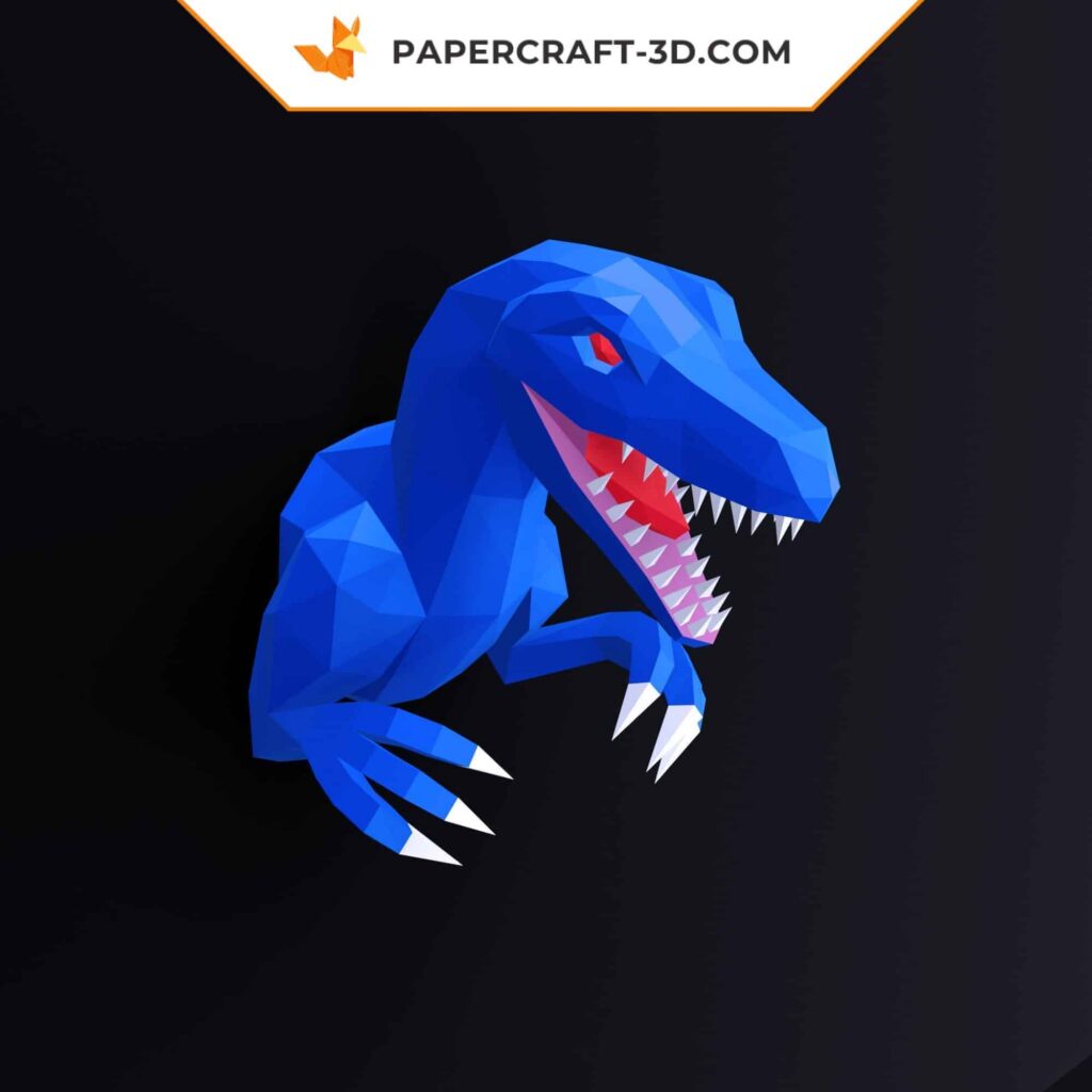 Velociraptor en origami 3D – Dinosaurio papercraft para montar