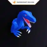 Velociraptor origami papercraft, view 9