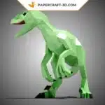 Papercraft di velociraptor da esporre in origami