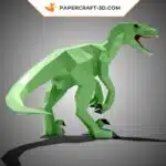 Papercraft di velociraptor da esporre in origami