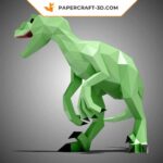 Papercraft of velociraptor in origami