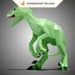 Papercraft di velociraptor da esporre in origami
