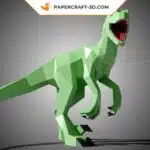 Papercraft di velociraptor da esporre in origami