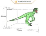 Papercraft of velociraptor in origami