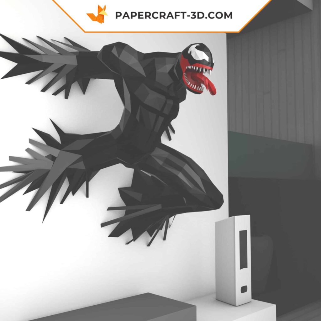 Papercraft of Venom in 3D origami