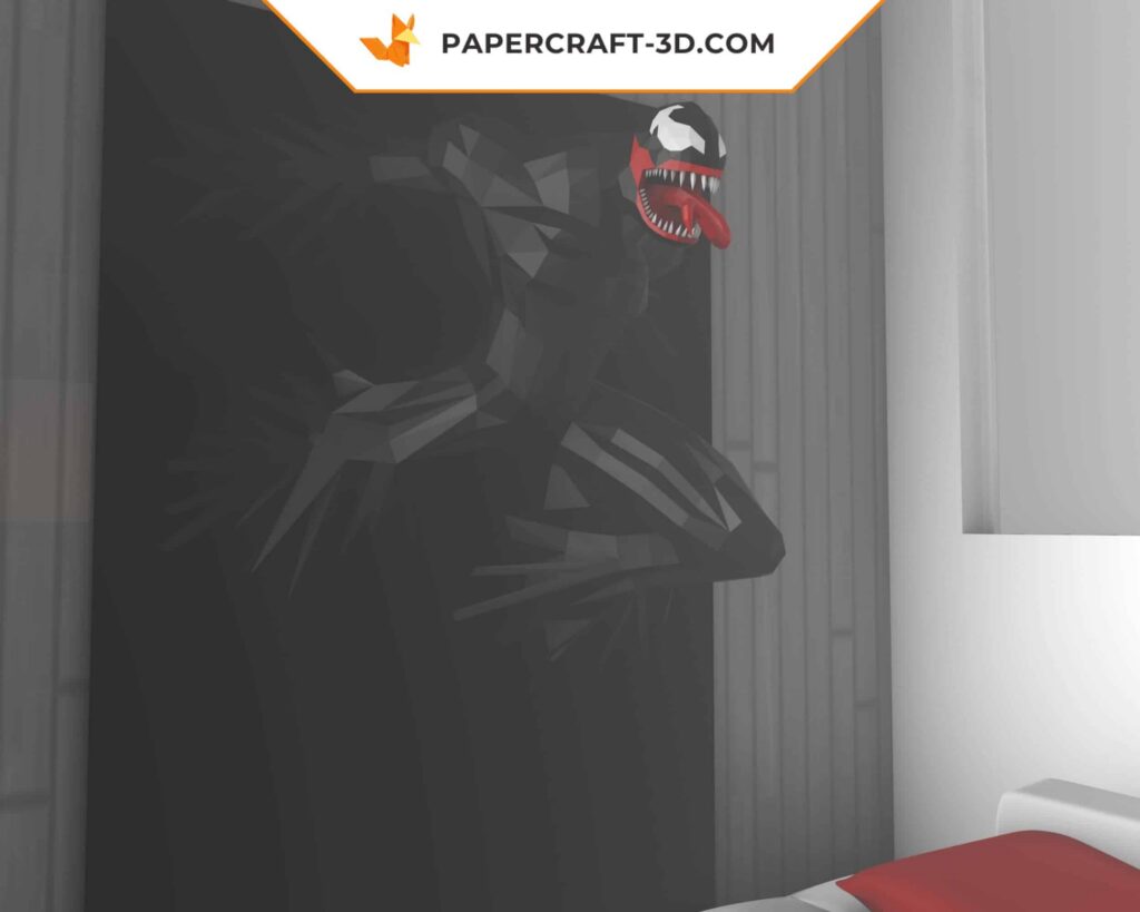 Papercraft Venom em origami 3D