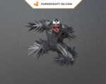 Papercraft of Venom in 3D origami