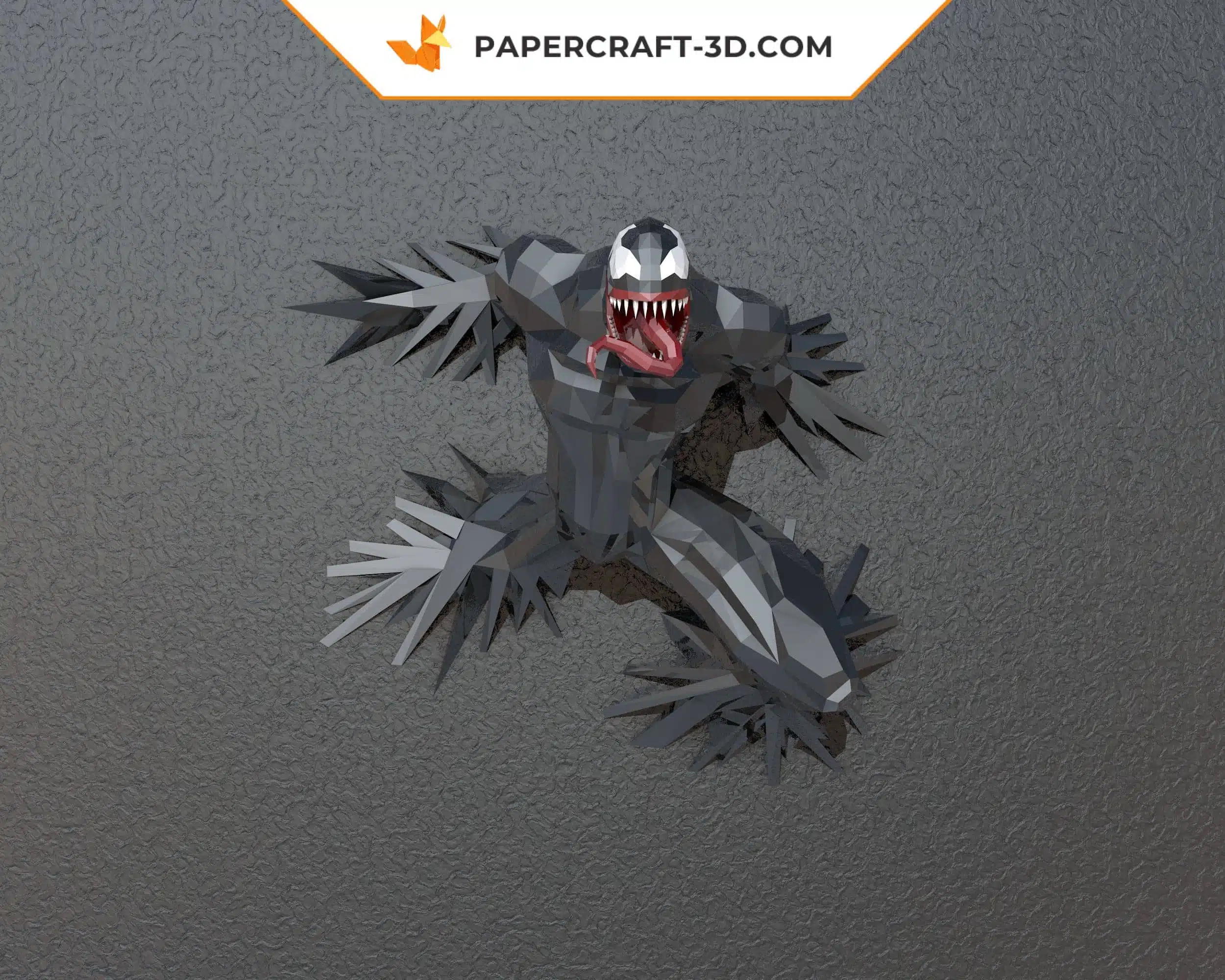 Papercraft Venom in origami 3D, vista posteriore