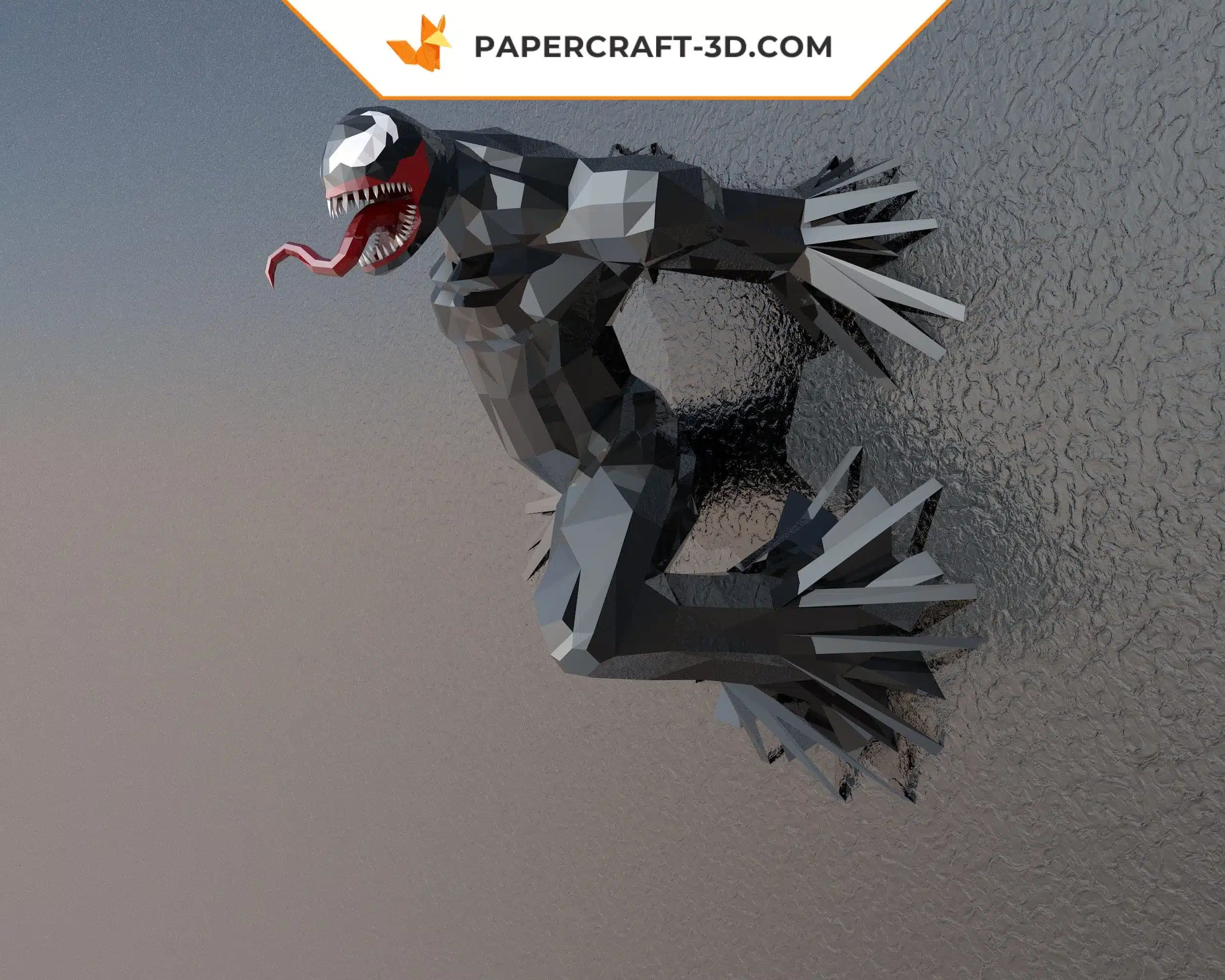 Papercraft Venom in origami 3D, montato