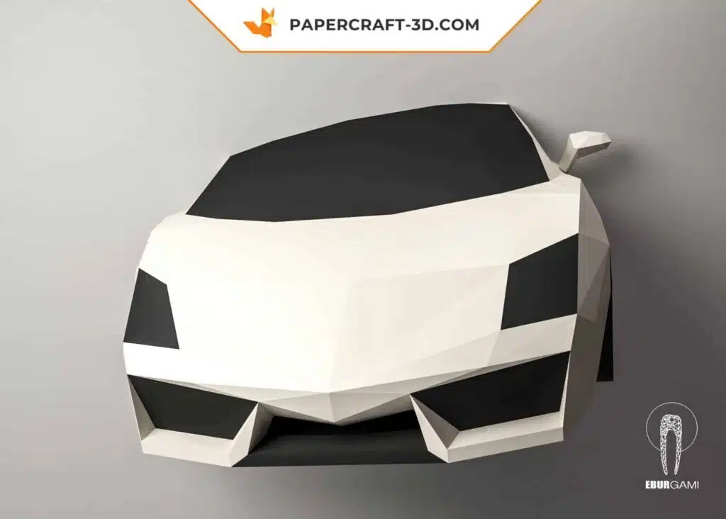 Papercraft voiture Lamborghini en origami, weergave 3