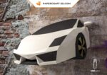 Papercraft de carro Lamborghini Gallardo em origami 3D