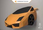 Papercraft de carro Lamborghini Gallardo em origami 3D