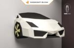 Papercraft de carro Lamborghini Gallardo em origami 3D