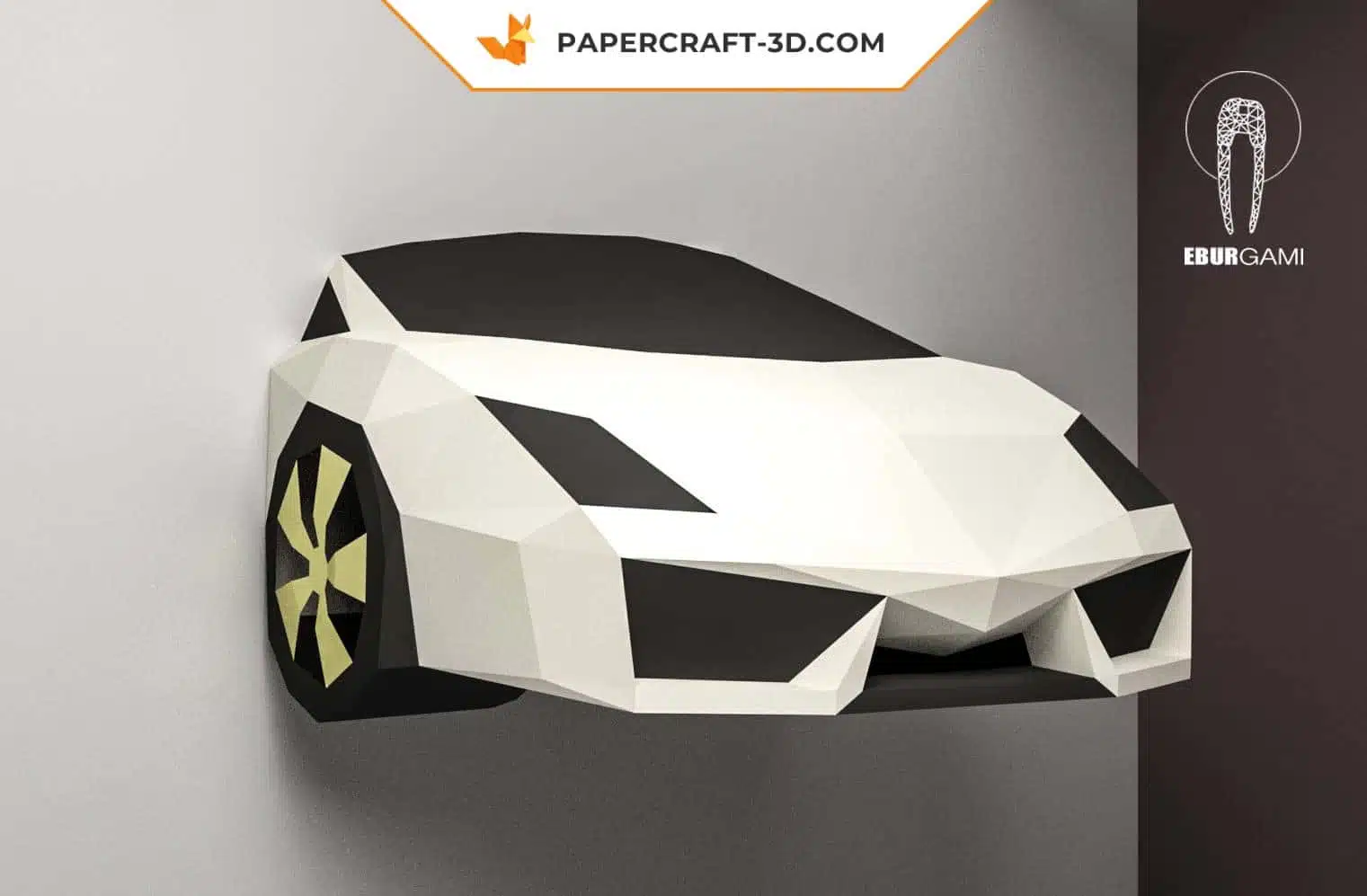Papercraft voiture Lamborghini en origami, weergave 4
