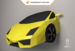 Papercraft de carro Lamborghini Gallardo em origami 3D