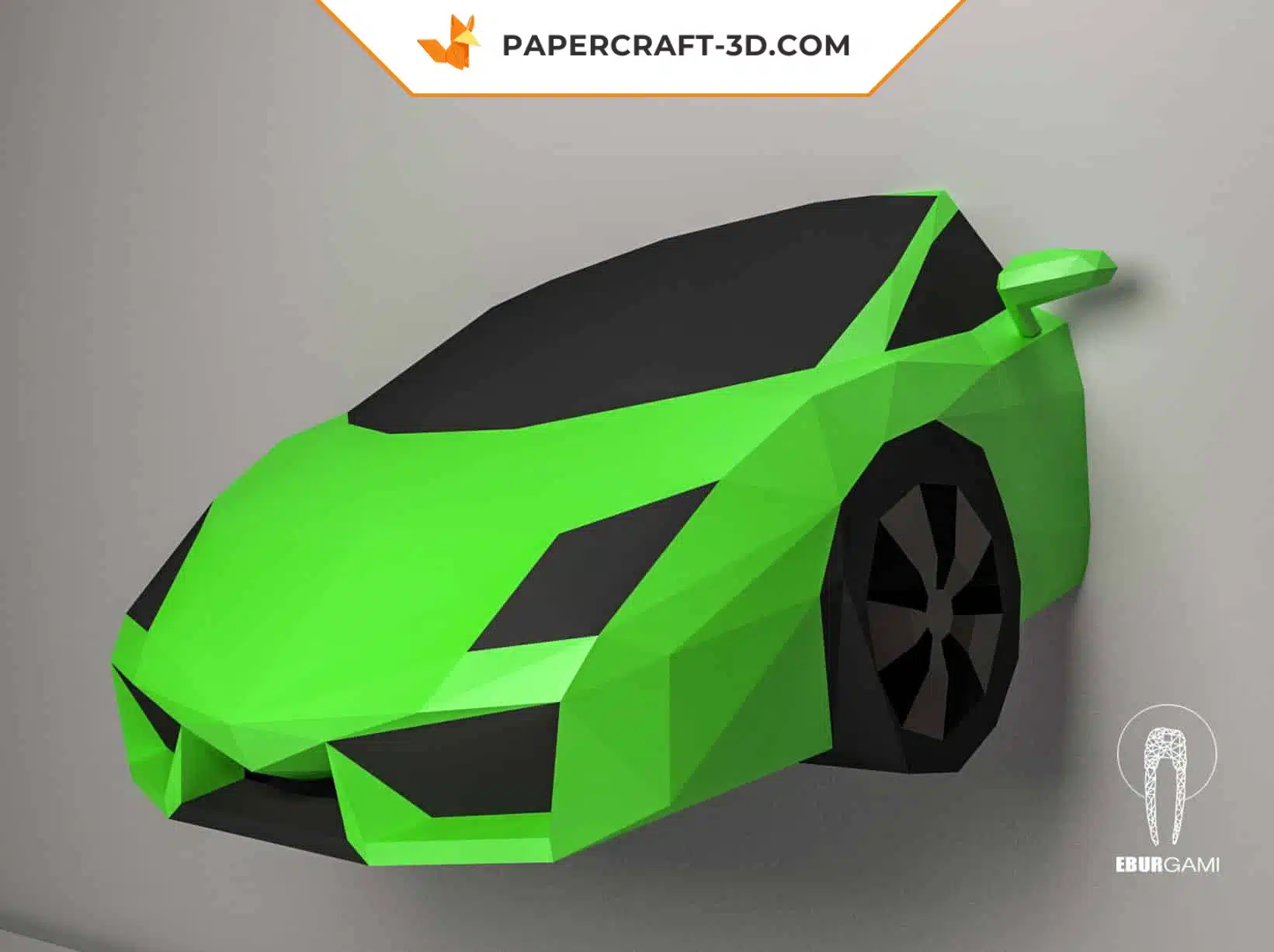 Papercraft voiture Lamborghini en origami, weergave 6