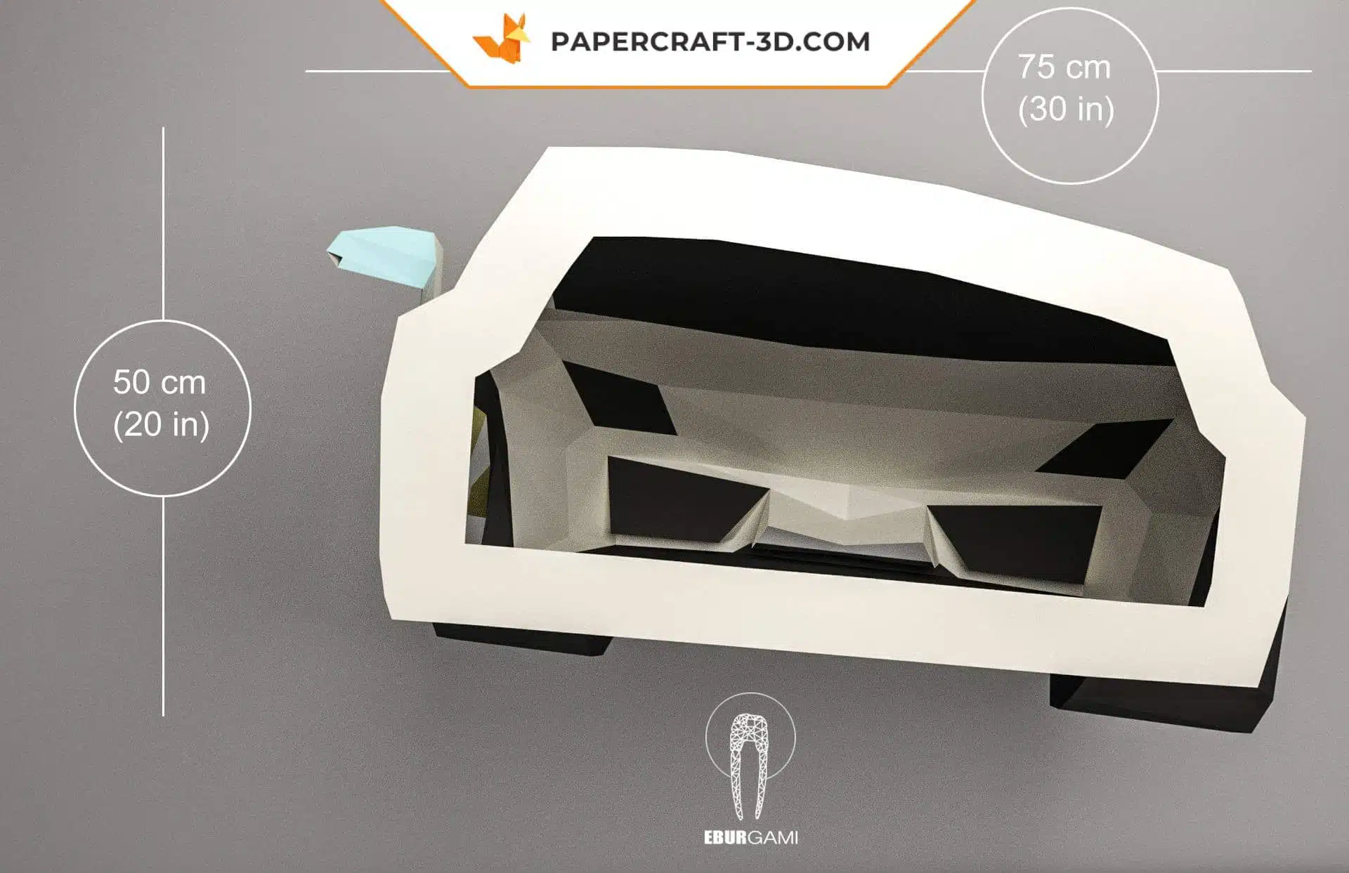 Papercraft voiture Lamborghini en origami, weergave 7