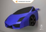 Papercraft de carro Lamborghini Gallardo em origami 3D