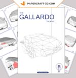 Papercraft de carro Lamborghini Gallardo em origami 3D