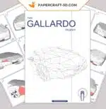 Papercraft voiture Lamborghini en origami, weergave 10