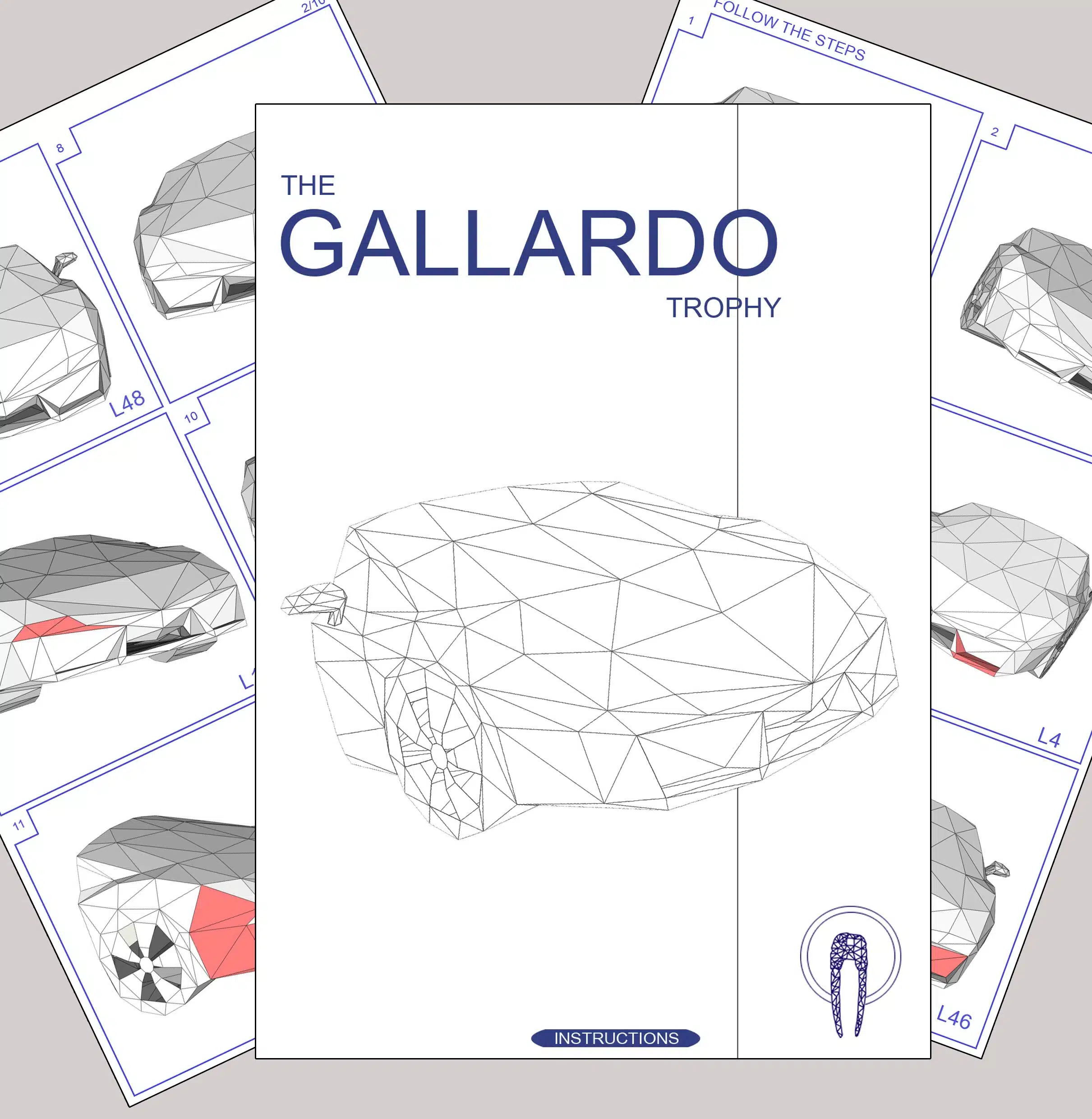 Papercraft voiture Lamborghini en origami, weergave 9