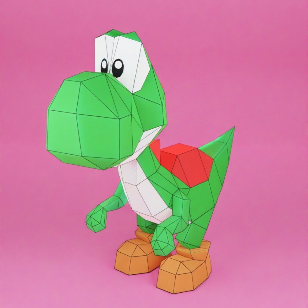 Papercraft of Yoshi in 3D origami