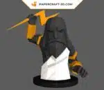 Papercraft Zeus modèle 3D en origami papier, weergave 2