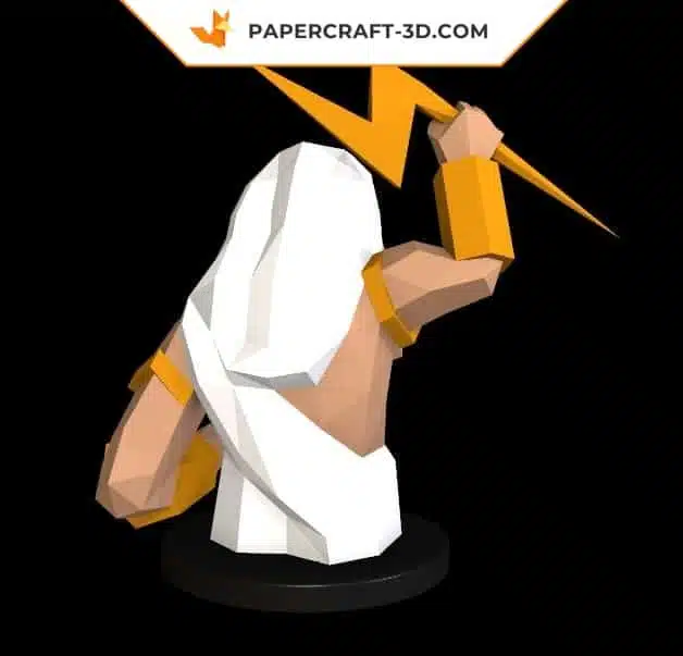 Papercraft Zeus modèle 3D en origami papier, weergave 3