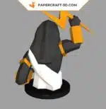 Papercraft Zeus modèle 3D en origami papier, weergave 4