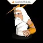 Papercraft Zeus modèle 3D en origami papier, weergave 5