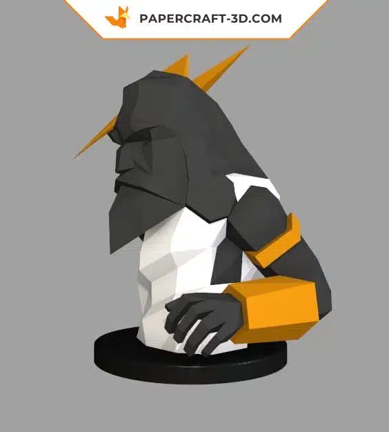 Papercraft Zeus modèle 3D en origami papier, weergave 6