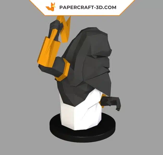 Papercraft Zeus modèle 3D en origami papier, weergave 8