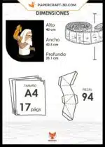 Papercraft Zeus modèle 3D en origami papier, weergave 9