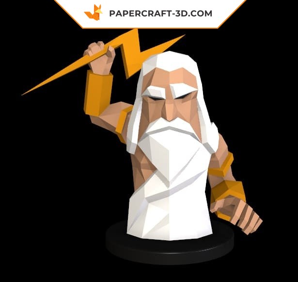 Papercraft Zeus en origami 3D