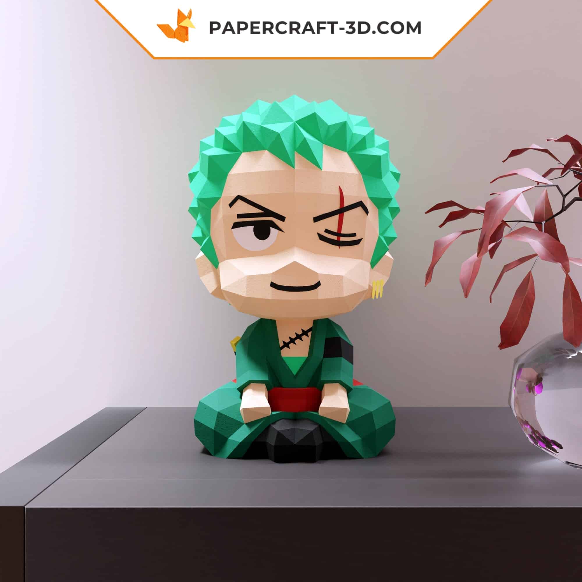 Papercraft Zoro cachorro em origami 3D