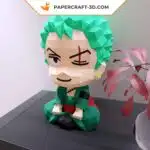 Papercraft Zoro chien en origami papier 3D, modèle numérique compatible Cricut et Cameo
