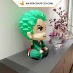Papercraft Zoro chien en origami papier 3D, modèle numérique compatible Cricut et Cameo, weergave 3
