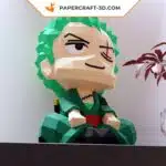 Papercraft Zoro chien en origami papier 3D, modèle numérique compatible Cricut et Cameo, weergave 4
