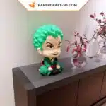 Papercraft Zoro chien en origami papier 3D, modèle numérique compatible Cricut et Cameo, weergave 5