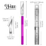 Papercraft origami 3D knife with ruler