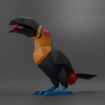 Papercraft de toucan en origami 3D