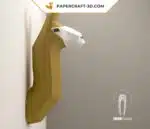 Papercraft troféu de cabeça de lhama mural em origami