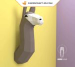 Papercraft von einem Lama-Kopf in 3D-Origami