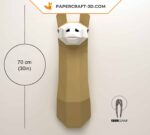 Papercraft von einem Lama-Kopf in 3D-Origami