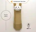 Papercraft troféu de cabeça de lhama mural em origami
