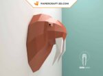 Papercraft Walrosskopf im Origami