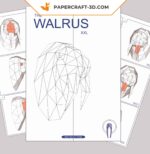 Papercraft Walrosskopf im Origami